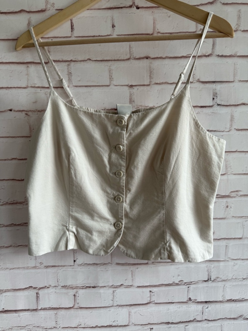 a new day Cream Button-Front Spaghetti‎ Strap Camisole